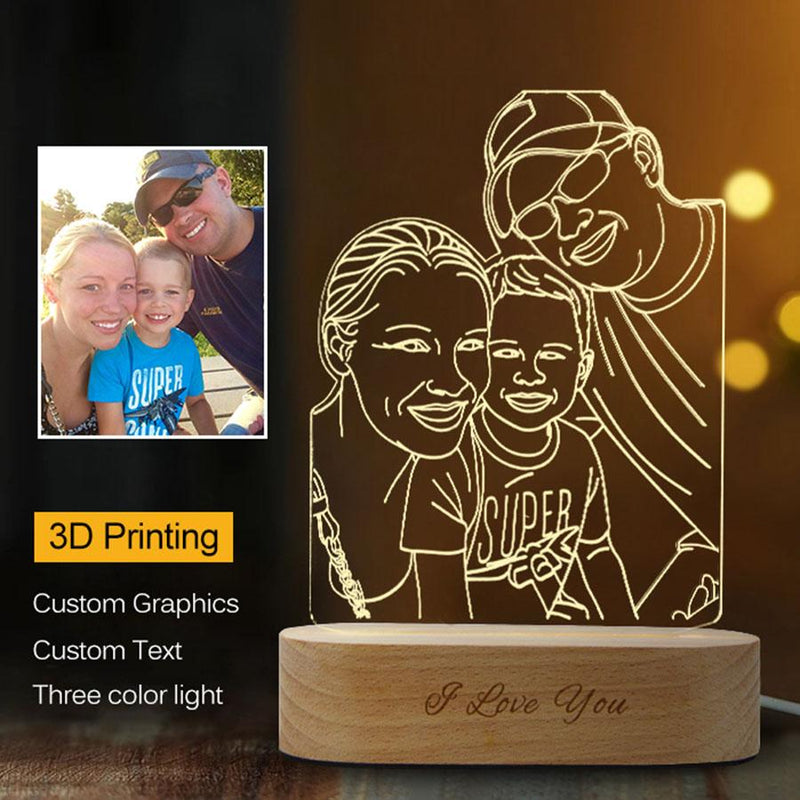 Custom Photo 3D Stereo Night Light - MakenShop