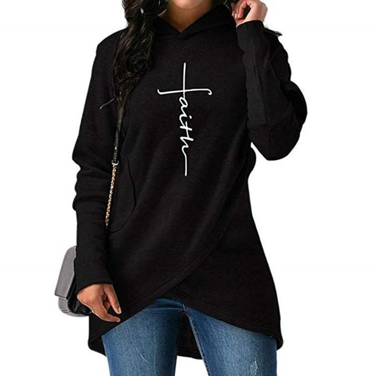 Faith Cross Hooded Long Sleeve Pullovers - MakenShop