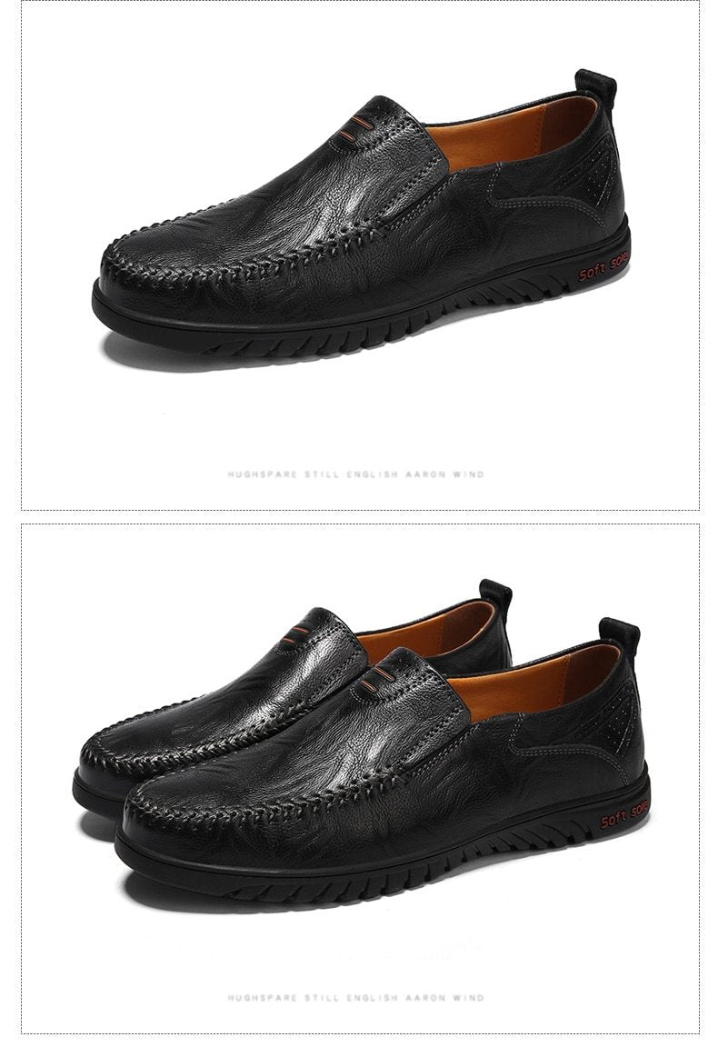 Genuine leather Comfortable Men Casual Slip On Lazy Shoes - MakenShop