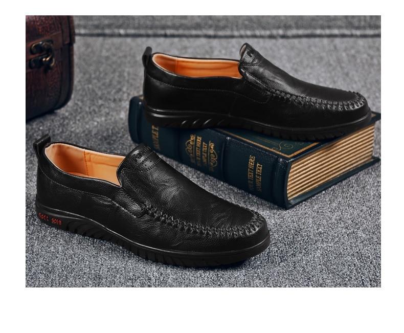 Genuine leather Comfortable Men Casual Slip On Lazy Shoes - MakenShop