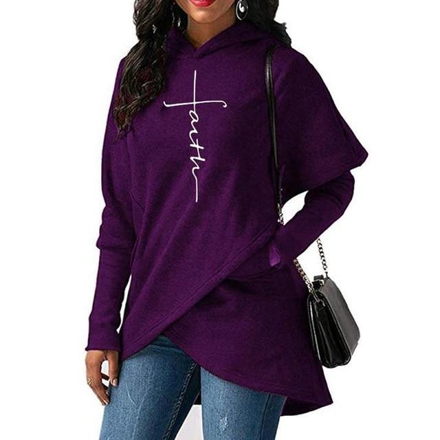 Faith Cross Hooded Long Sleeve Pullovers - MakenShop