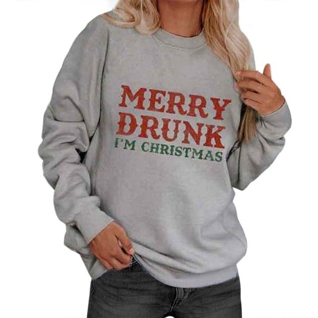 Merry Drunk I'M Christmas CrewNeck Sweatshirt - MakenShop