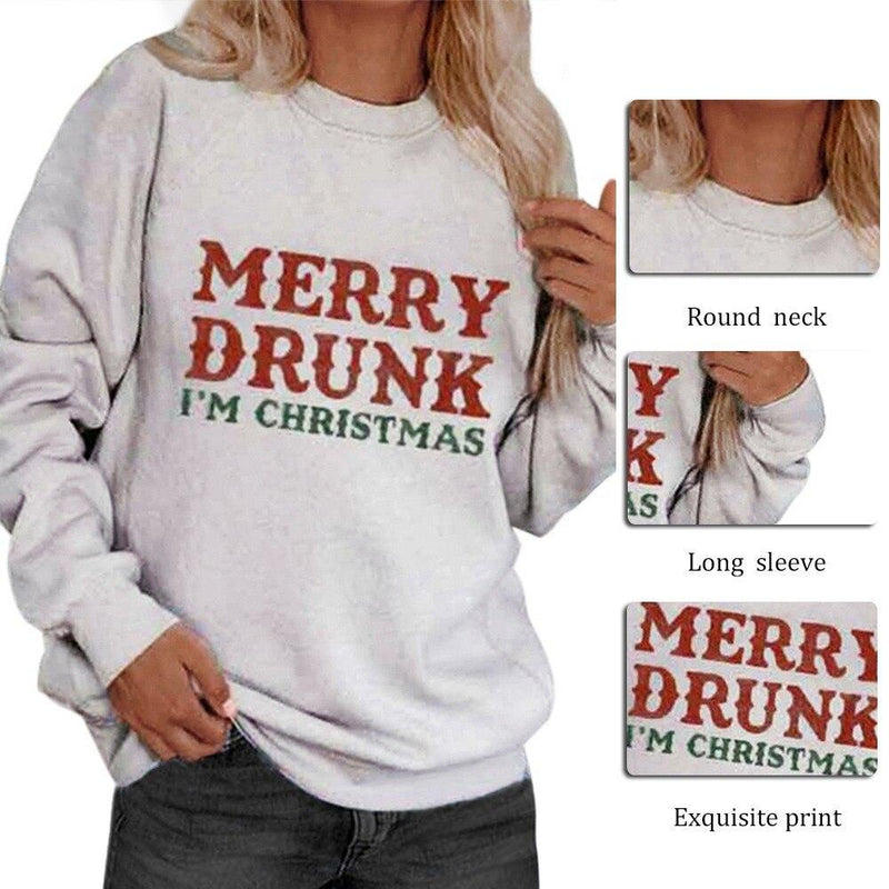 Merry Drunk I'M Christmas CrewNeck Sweatshirt - MakenShop